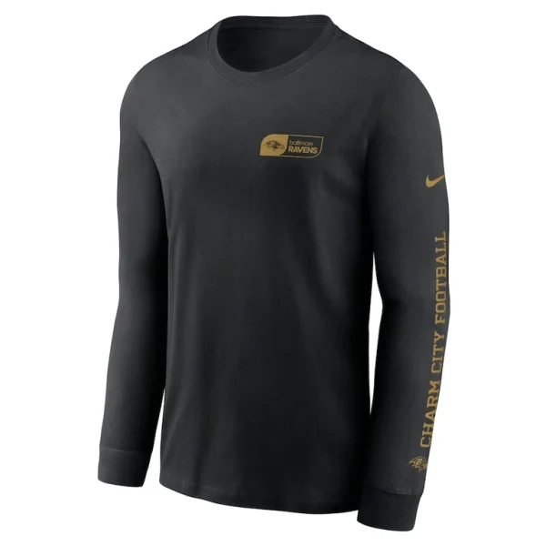Baltimore ravens nike all out long sleeve t shirt Black M