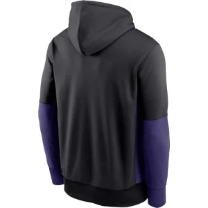 Baltimore ravens nike color block fleece performance pullover hoodie Black L
