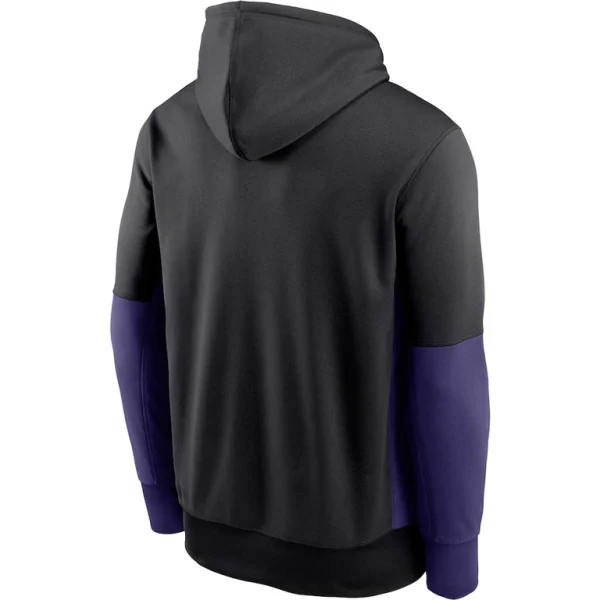 Baltimore ravens nike color block fleece performance pullover hoodie Black L