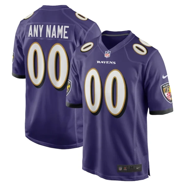 Baltimore ravens nike custom game jersey Purple