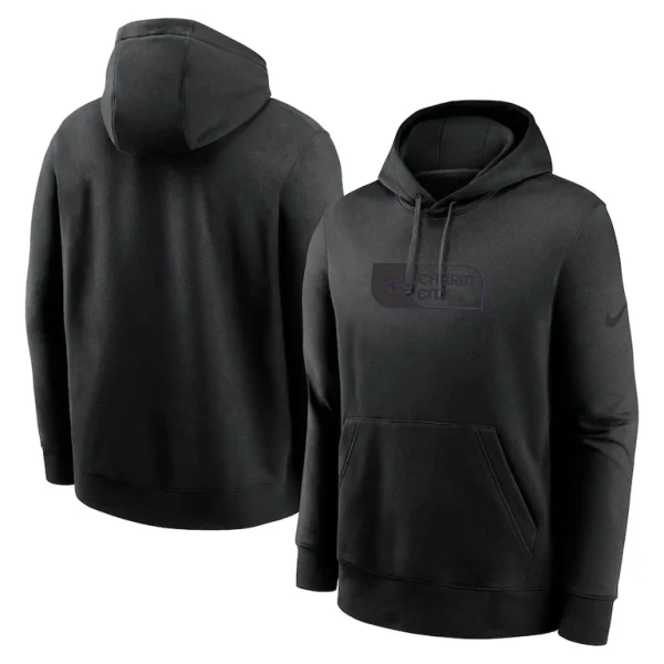 Baltimore ravens nike edge french terry club pullover hoodie Black