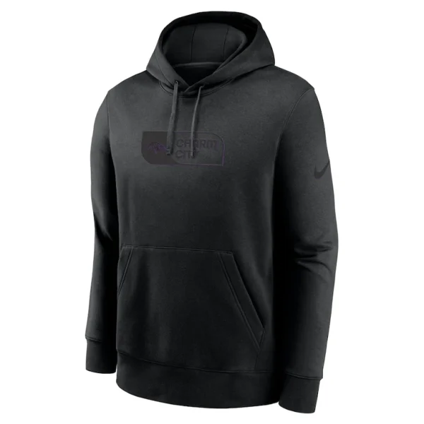 Baltimore ravens nike edge french terry club pullover hoodie Black M