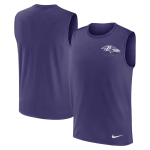 Baltimore ravens nike large logo peformance muscle tank top Purple
