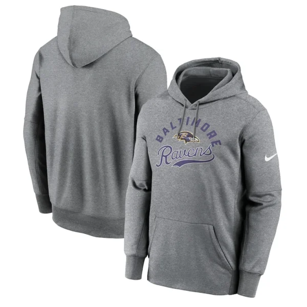 Baltimore ravens nike performance fleece pullover hoodie Heather gray