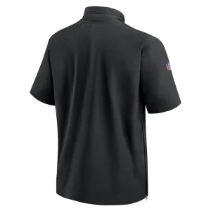 Baltimore ravens nike sideline coach short sleeve hoodie quarter zip jacket Black L