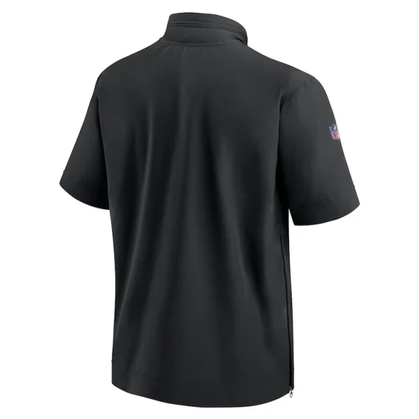 Baltimore ravens nike sideline coach short sleeve hoodie quarter zip jacket Black L