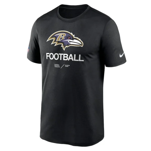 Baltimore ravens nike sideline infograph performance t shirt Black S