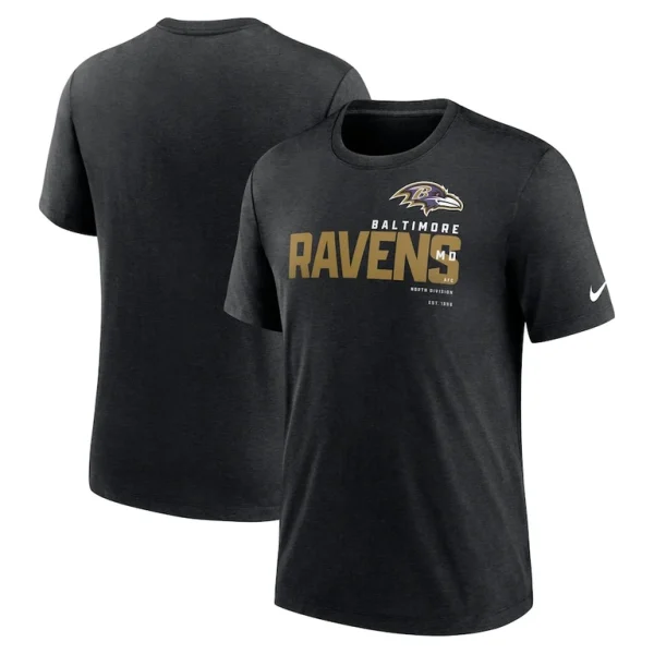 Baltimore ravens nike team tri blend t shirt Heather black
