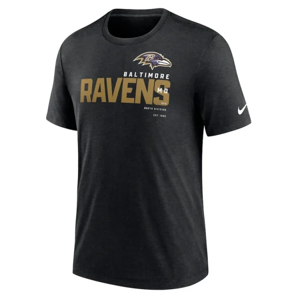 Baltimore ravens nike team tri blend t shirt Heather black M