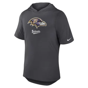 Baltimore ravens nike tri blend performance hoodie t shirt anthracite Multi M