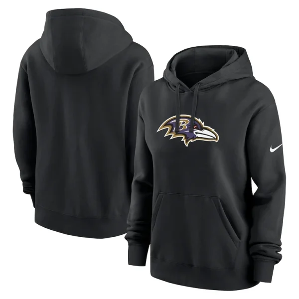 Baltimore ravens nike womens club fleece pullover hoodie Black