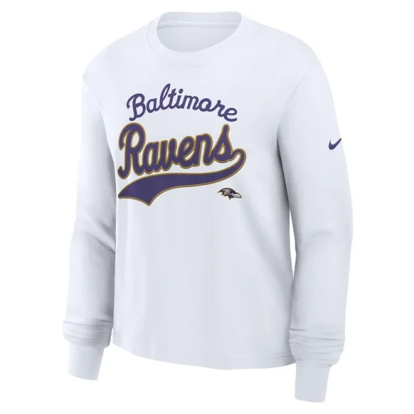 Baltimore ravens nike womens essential long sleeve boxy t shirt White S