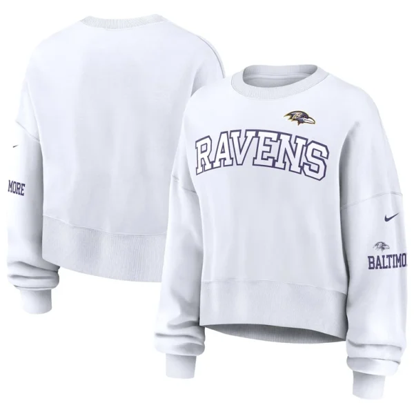 Baltimore ravens nike womens oversized pullover sweatshirt White