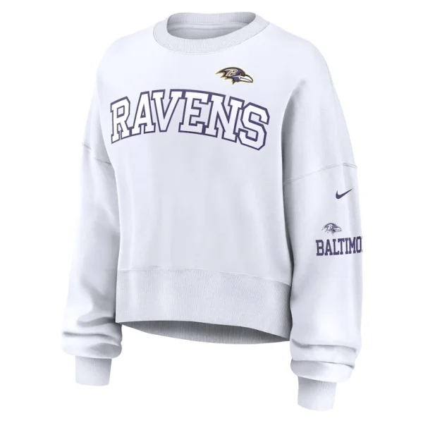 Baltimore ravens nike womens oversized pullover sweatshirt White S