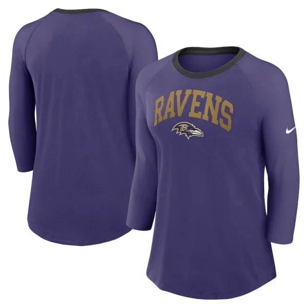 Baltimore ravens nike womens raglan 34 sleeve t shirt Purple