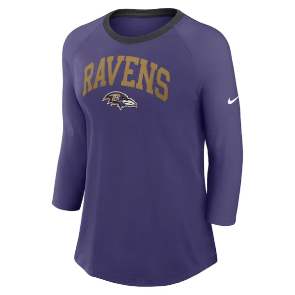 Baltimore ravens nike womens raglan 34 sleeve t shirt Purple S