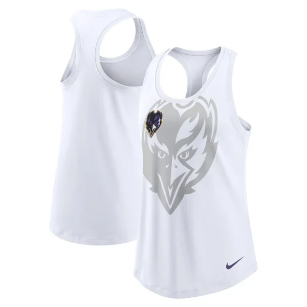 Baltimore ravens nike womens tri blend scoop neck racerback tank top White