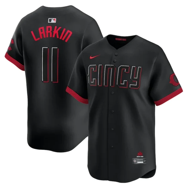 Barry larkin cincinnati reds nike city connect limited jersey Black