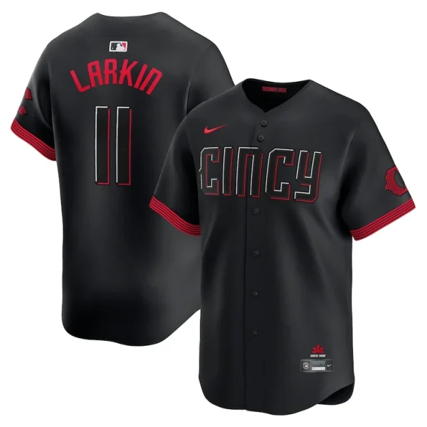 Barry larkin cincinnati reds nike city connect limited player jersey Black