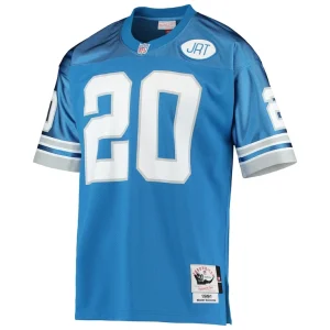 Barry sanders detroit lions 1991 mitchell ness authentic throwback retired player jersey Blue 40