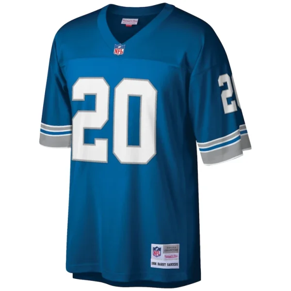 Barry sanders detroit lions mitchell ness big tall 1996 retired player replica jersey Blue 3XB