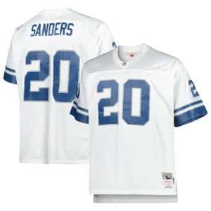 Barry sanders detroit lions mitchell ness big tall 1996 retired player replica jersey White