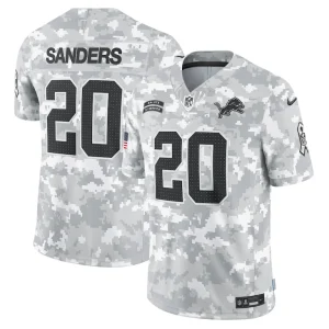 Barry sanders detroit lions nike 2024 salute to service retired player limited jersey Arctic camo