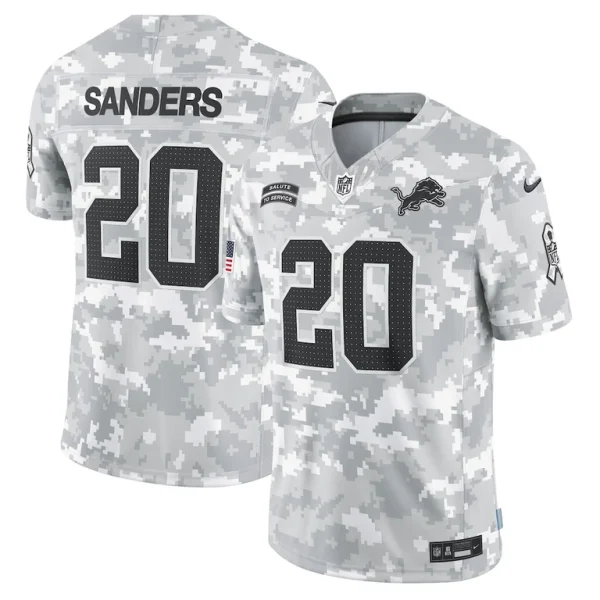 Barry sanders detroit lions nike 2024 salute to service retired player limited jersey Arctic camo