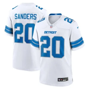 Barry sanders detroit lions nike retired player game jersey White