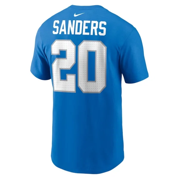 Barry sanders detroit lions nike retired player name number t shirt Blue L