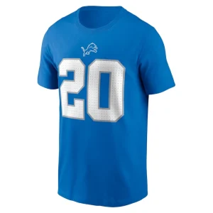 Barry sanders detroit lions nike retired player name number t shirt Blue M