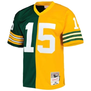 Bart starr green bay packers mitchell ness 1969 split legacy replica jersey Greengold M