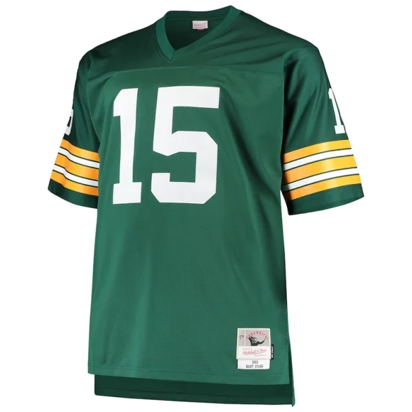 Bart starr green bay packers mitchell ness big tall 1968 retired player replica jersey Green 3XB