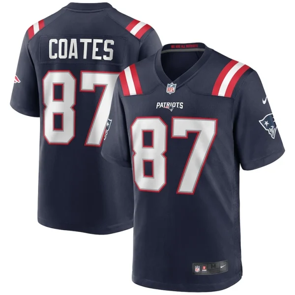 Ben coates new england patriots nike game retired player jersey Navy