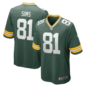 Ben sims green bay packers nike team game jersey Green