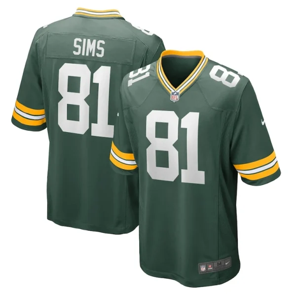 Ben sims green bay packers nike team game jersey Green