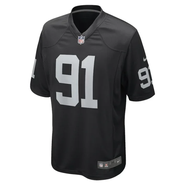 Bilal nichols las vegas raiders nike game player jersey Black M
