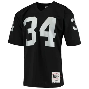 Bo jackson las vegas raiders 1990 mitchell ness authentic throwback retired player jersey Black 40