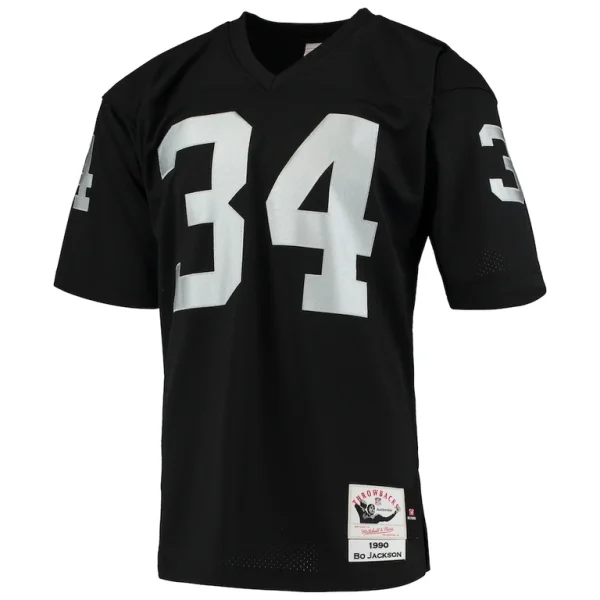 Bo jackson las vegas raiders 1990 mitchell ness authentic throwback retired player jersey Black 40