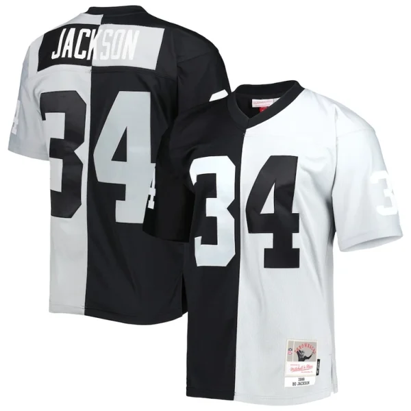 Bo jackson las vegas raiders mitchell ness 1988 split legacy replica jersey Blacksilver