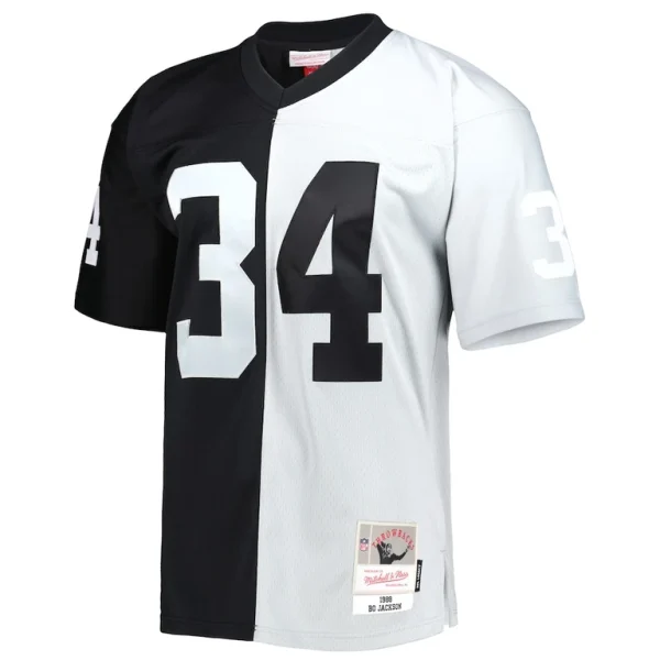 Bo jackson las vegas raiders mitchell ness 1988 split legacy replica jersey Blacksilver M