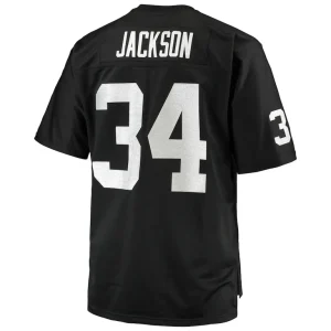 Bo jackson las vegas raiders mitchell ness big tall 1988 retired player replica jersey Black 4XB