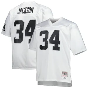Bo jackson las vegas raiders mitchell ness big tall 1988 retired player replica jersey White