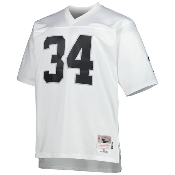Bo jackson las vegas raiders mitchell ness big tall 1988 retired player replica jersey White 3XB