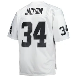 Bo jackson las vegas raiders mitchell ness big tall 1988 retired player replica jersey White 4XB