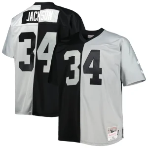 Bo jackson las vegas raiders mitchell ness big tall split legacy retired player replica jersey Blacksilver