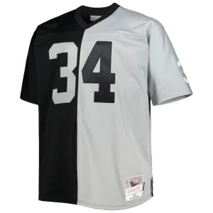 Bo jackson las vegas raiders mitchell ness big tall split legacy retired player replica jersey Blacksilver 3XB