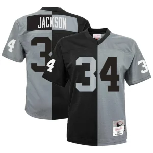Bo jackson las vegas raiders mitchell ness youth split legacy jersey Blacksilver