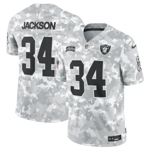 Bo jackson las vegas raiders nike 2024 salute to service retired player limited jersey Arctic camo