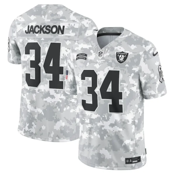 Bo jackson las vegas raiders nike 2024 salute to service retired player limited jersey Arctic camo